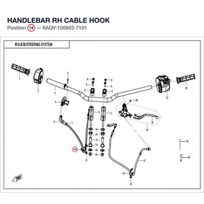 HANDLEBAR RH CABLE HOOK product image