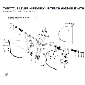 THROTTLE LEVER ASSEMBLY - INTERCHANGEABLE WITH 6AQV-100700-6001 product image