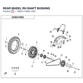REAR WHEEL RH SHAFT BUSHING product image