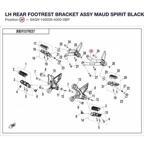 LH REAR FOOTREST BRACKET ASSY product image