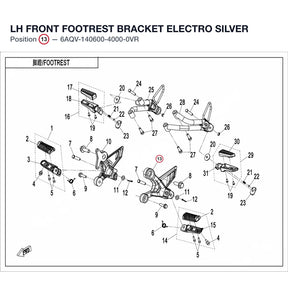 LH FRONT FOOTREST BRACKET product image