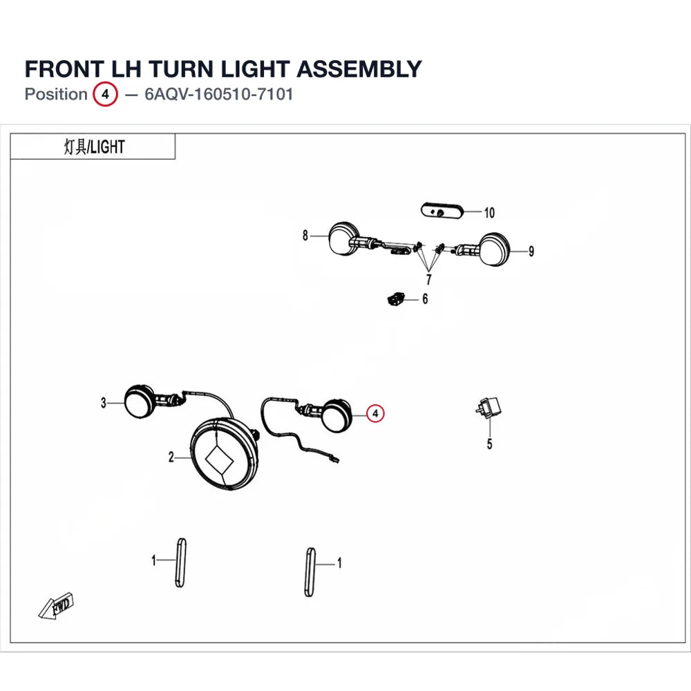 FRONT LH TURN LIGHT ASSEMBLY product image