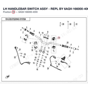 LH HANDLEBAR SWITCH ASSY - REPL BY 6AQV-166000-4002 product image