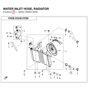 WATER INLET HOSE, RADIATOR product image