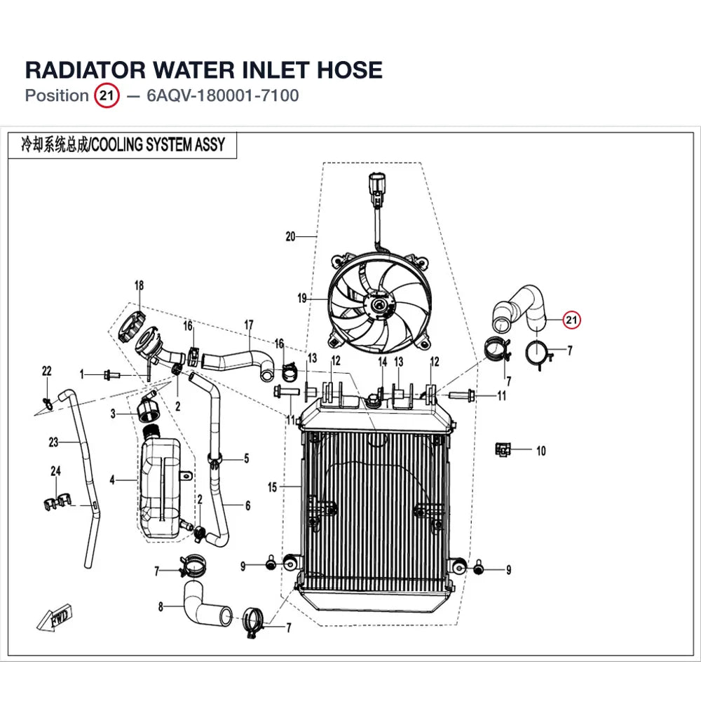 RADIATOR WATER INLET HOSE product image