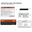 INSTRUCTION LABEL, TIRE PRESSURE product image