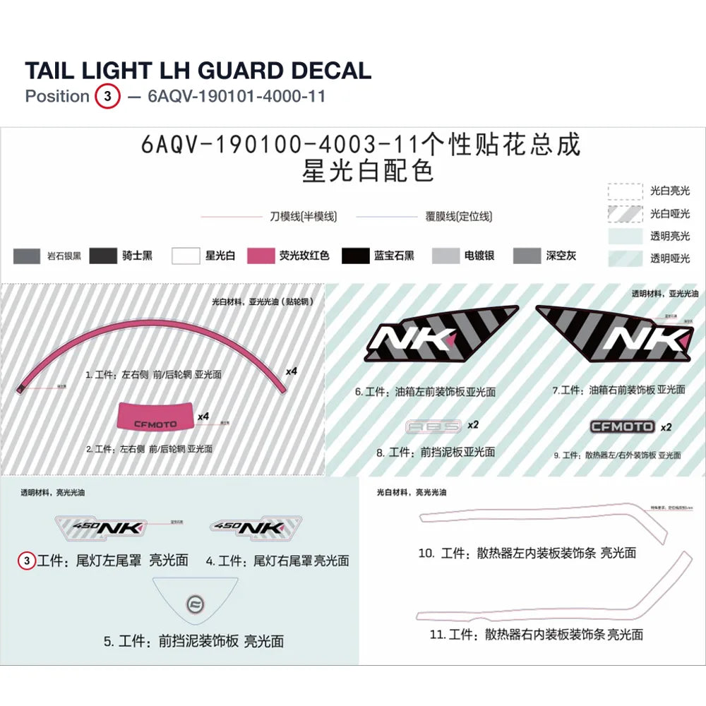 TAIL LIGHT LH GUARD DECAL product image