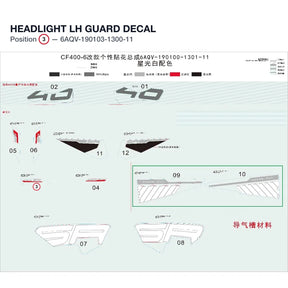 HEADLIGHT LH GUARD DECAL product image