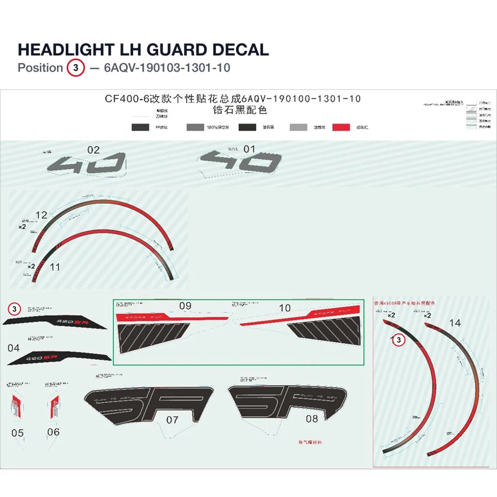 HEADLIGHT LH GUARD DECAL product image