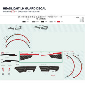 HEADLIGHT LH GUARD DECAL product image