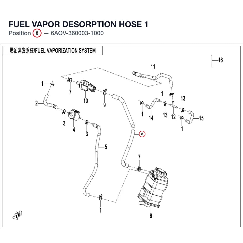 FUEL VAPOR DESORPTION HOSE 1 product image