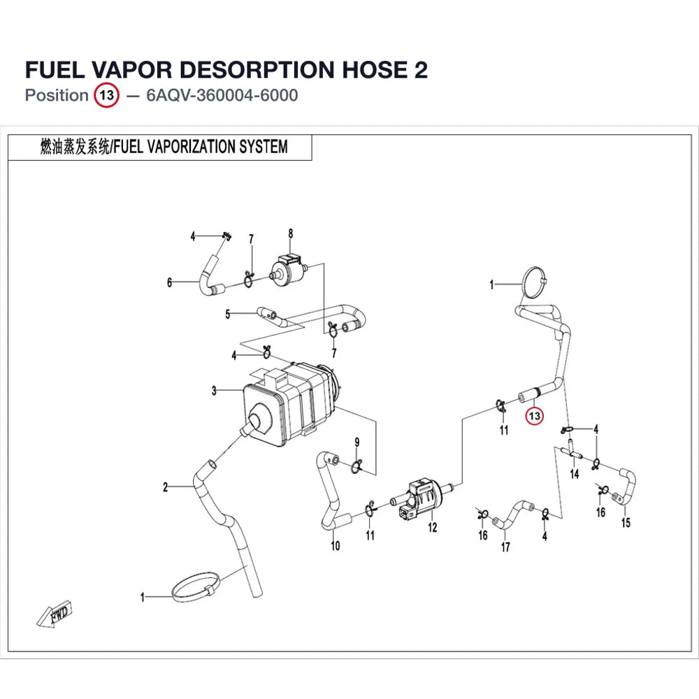 FUEL VAPOR DESORPTION HOSE 2 product image