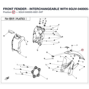 FRONT FENDER - INTERCHANGEABLE WITH 6GUV-040005-6001-0VL product image