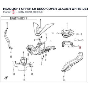 HEADLIGHT UPPER LH DECO COVER product image