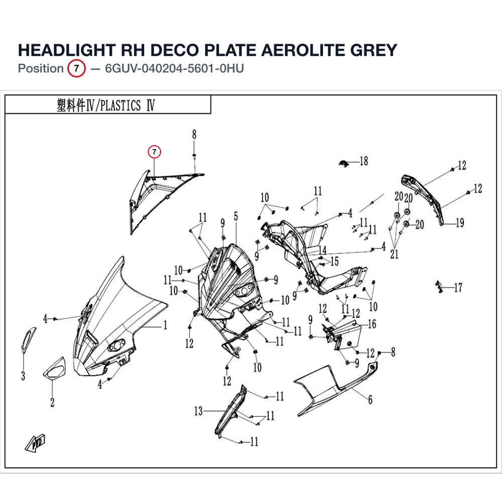 HEADLIGHT RH DECO PLATE product image