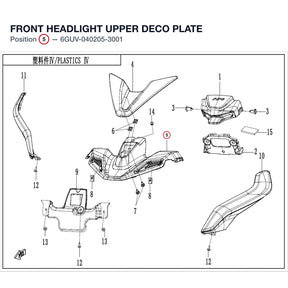 FRONT HEADLIGHT UPPER DECO PLATE product image