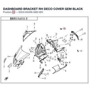 DASHBOARD BRACKET RH DECO COVER product image