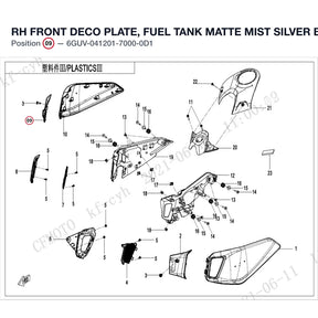 RH FRONT DECO PLATE, FUEL TANK product image
