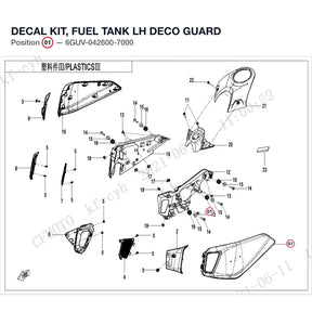 DECAL KIT, FUEL TANK LH DECO GUARD product image