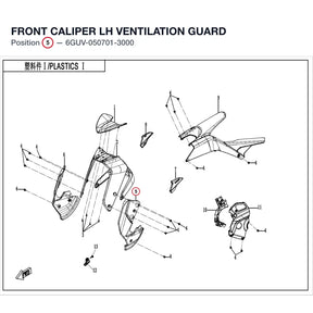 FRONT CALIPER LH VENTILATION GUARD product image