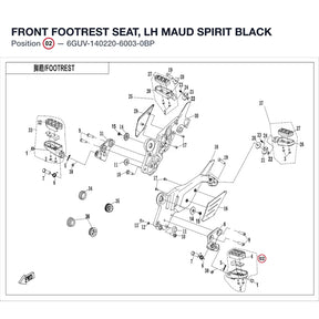 FRONT FOOTREST SEAT, LH product image