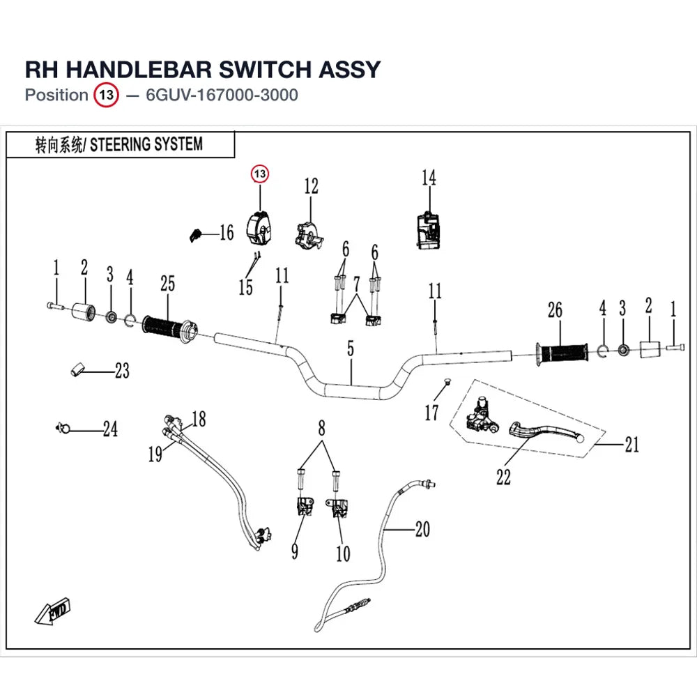 RH HANDLEBAR SWITCH ASSY product image