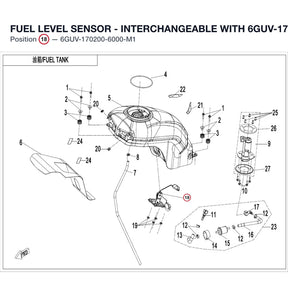FUEL LEVEL SENSOR - INTERCHANGEABLE WITH  6GUV-170200-6001 product image