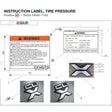INSTRUCTION LABEL, TIRE PRESSURE product image