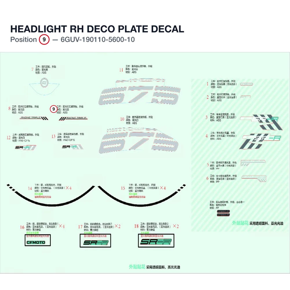 HEADLIGHT RH DECO PLATE DECAL product image