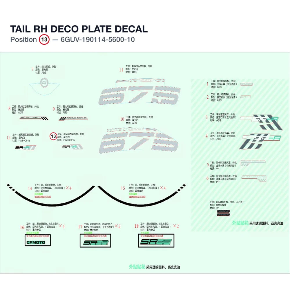 TAIL RH DECO PLATE DECAL product image