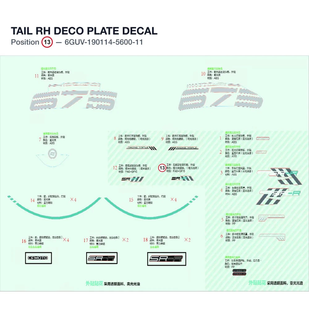 TAIL RH DECO PLATE DECAL product image