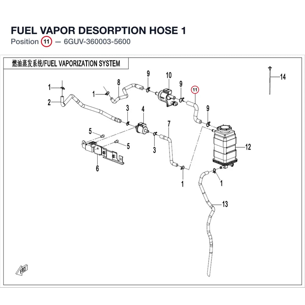 FUEL VAPOR DESORPTION HOSE 1 product image