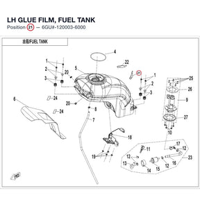 LH GLUE FILM, FUEL TANK product image