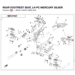 REAR FOOTREST SEAT, LH product image