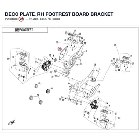 DECO PLATE, RH FOOTREST BOARD BRACKET product image