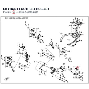 LH FRONT FOOTREST RUBBER product image