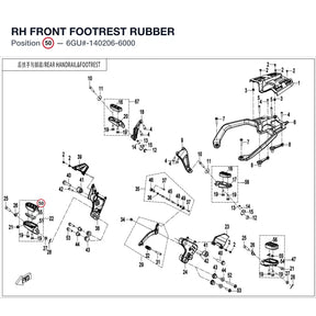 RH FRONT FOOTREST RUBBER product image