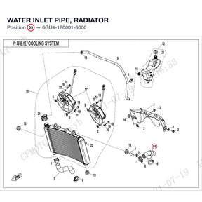 WATER INLET PIPE, RADIATOR product image