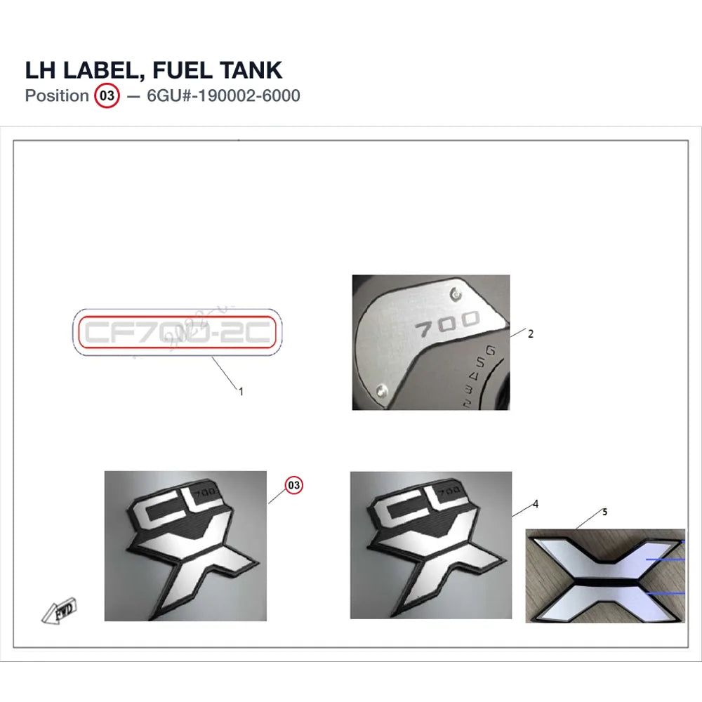 LH LABEL, FUEL TANK product image