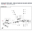 EXHAUST PIPE ASSY - REPL BY 6KIV-021100-2001-0D700 product image