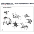 FRONT FENDER ASSY - INTERCHANGEABLE WITH 6KIV-050710-2000 product image