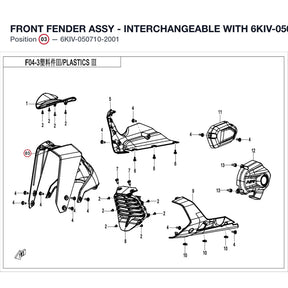 FRONT FENDER ASSY - INTERCHANGEABLE WITH 6KIV-050710-2000 product image