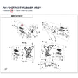 RH FOOTREST RUBBER ASSY product image