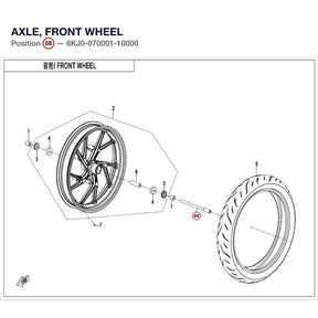 AXLE, FRONT WHEEL product image