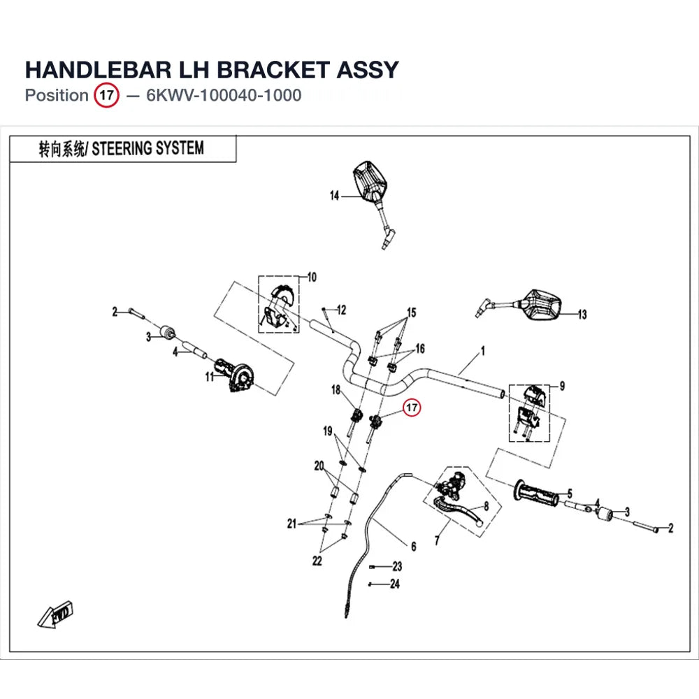 HANDLEBAR LH BRACKET ASSY product image