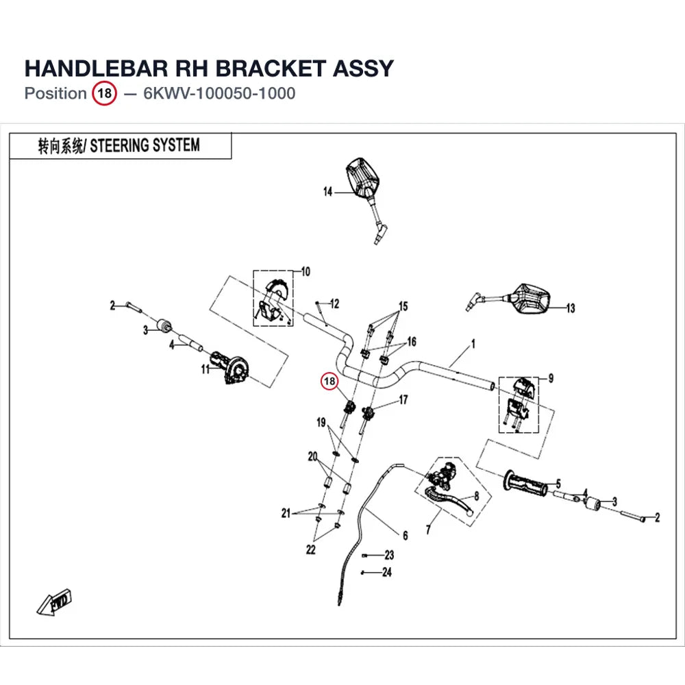 HANDLEBAR RH BRACKET ASSY product image