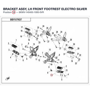 BRACKET ASSY, LH FRONT FOOTREST product image