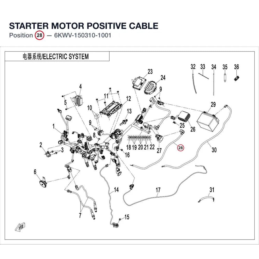 STARTER MOTOR POSITIVE CABLE product image