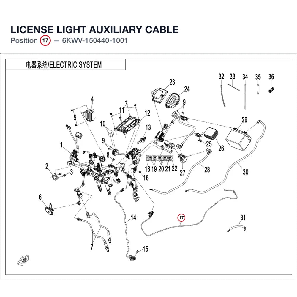 LICENSE LIGHT AUXILIARY CABLE product image