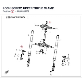 LOCK SCREW, UPPER TRIPLE CLAMP product image
